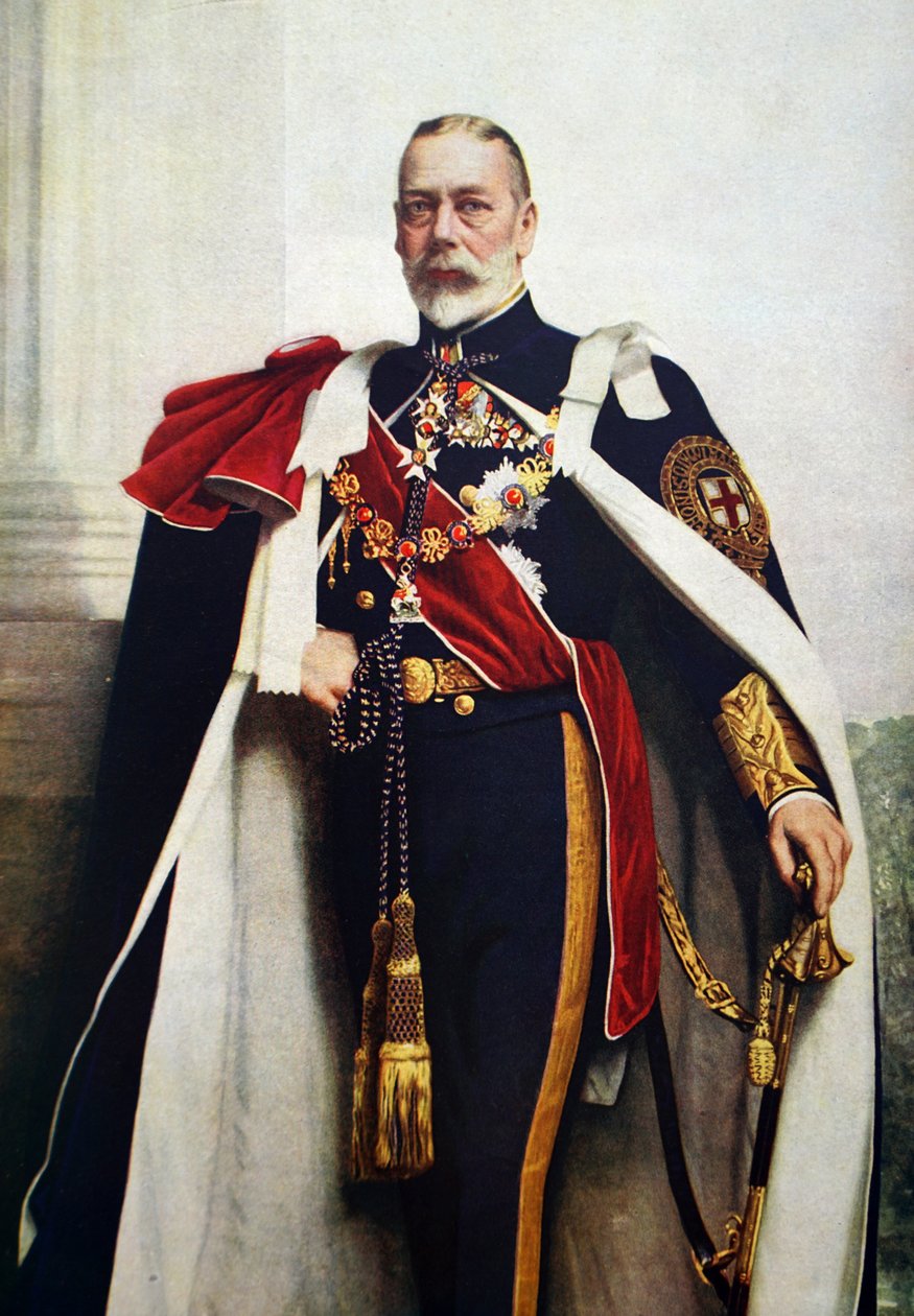 Porträt von George V., Souverän des Hosenbandordens von John St. Helier (after) Lander