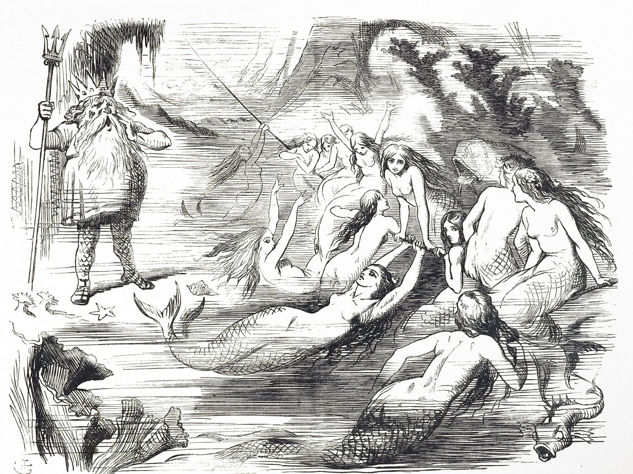 Karikatur über den zweiten Versuch, das Atlantische Telegrafenkabel zu verlegen von John Tenniel