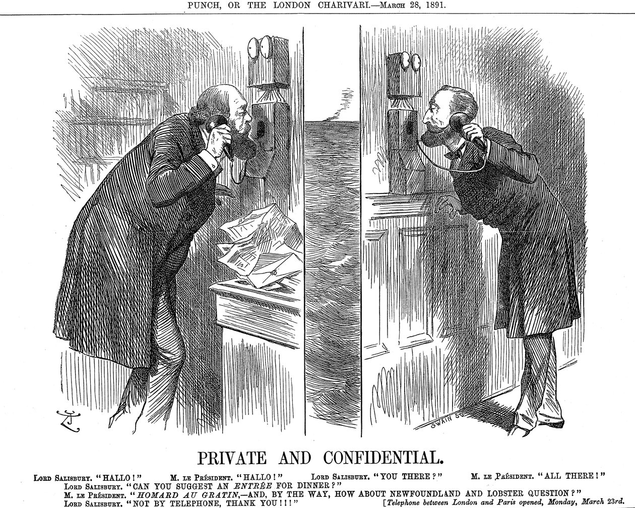 Privat und vertraulich, Eröffnung der anglo-französischen Telefonleitung, 1891 von John Tenniel