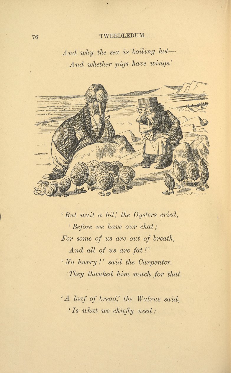 Das Walross und der Zimmermann mit Austern von John Tenniel