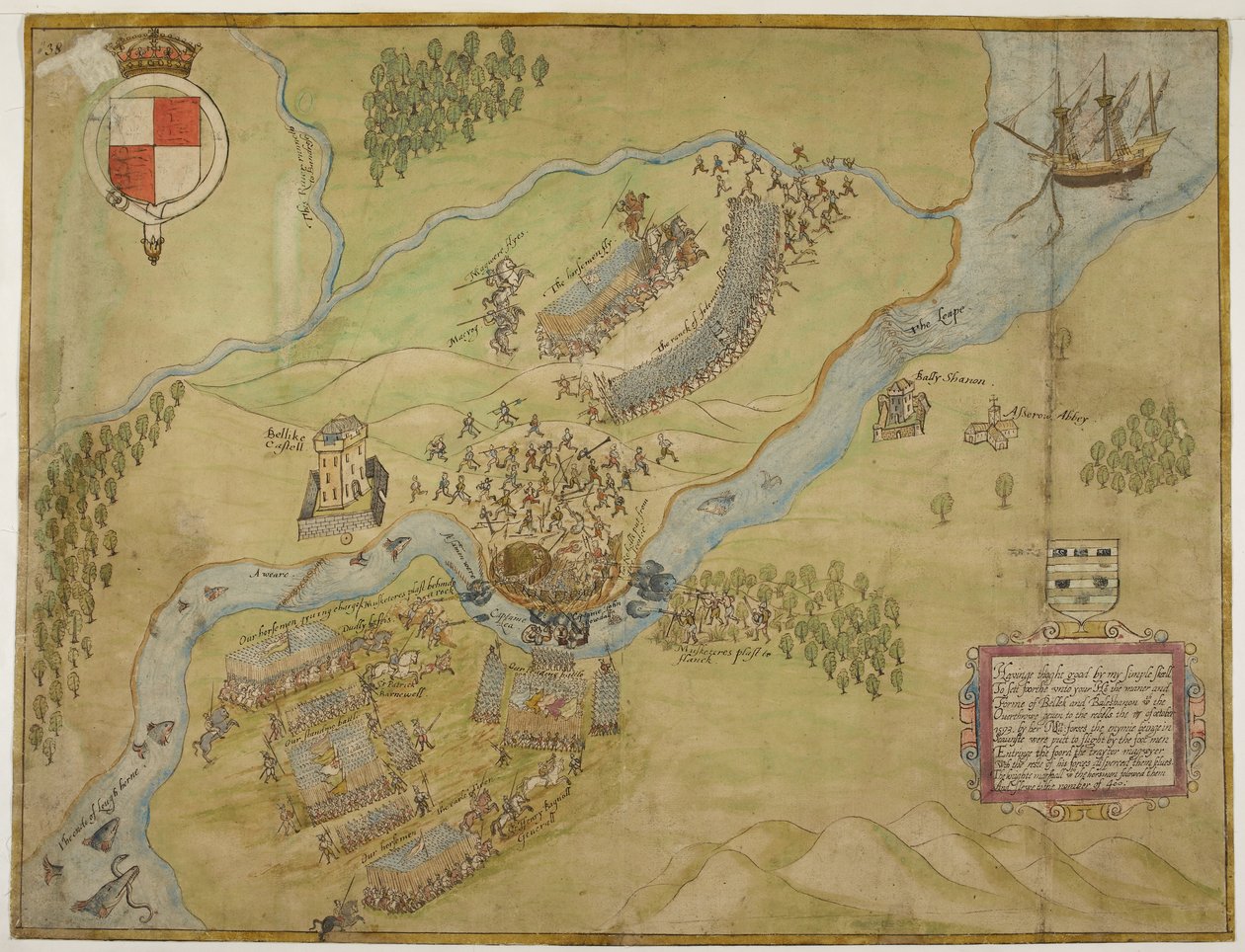 Farbzeichnung der Schlacht von Ballyshannon von John Thomas