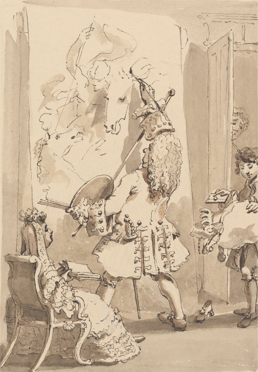 Der Junge von Sir James Thornhill betritt das Malzimmer seines Meisters, um das Bündel und einen Brief in Anwesenheit von Lady Thornhill zu überbringen von John Thomas Smith