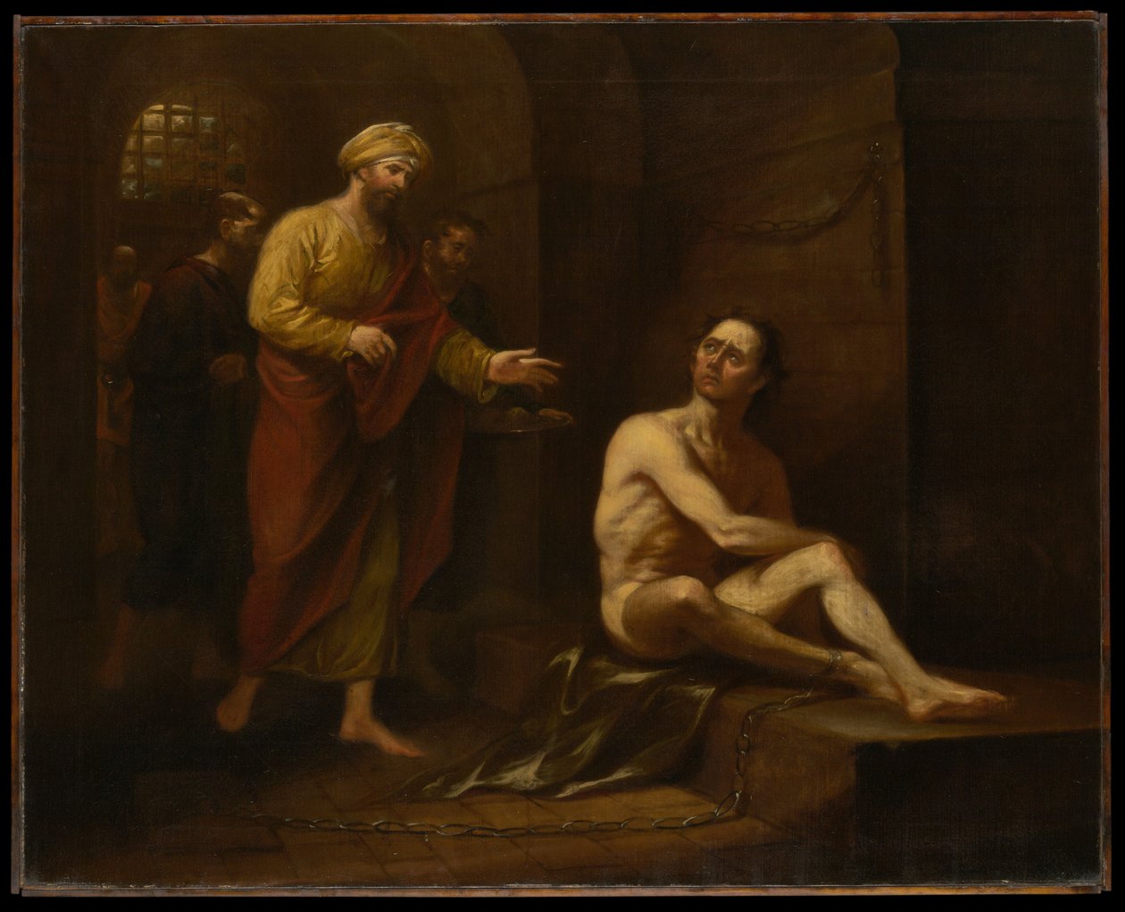 "Ich war im Gefängnis und ihr kamt zu mir" (Matthäus 25:36) von John Trumbull