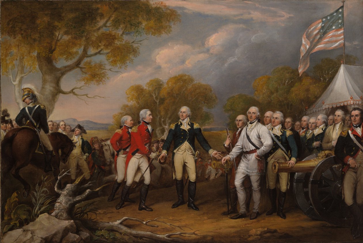 Die Kapitulation von General Burgoyne in Saratoga, 16. Oktober 1777 von John Trumbull