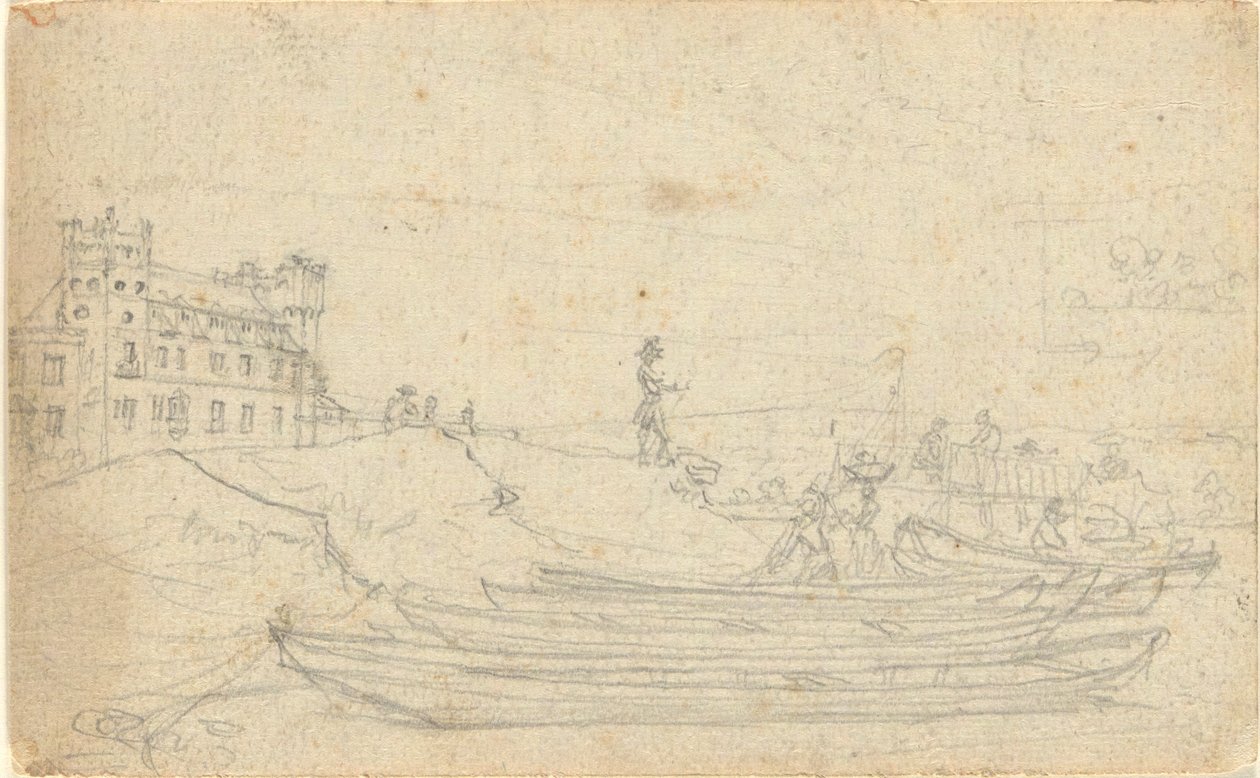 Ohne Titel, aus dem Folio: Skizzen in Frankreich & Deutschland, eines von 22 Blättern in Folio B von John Trumbull