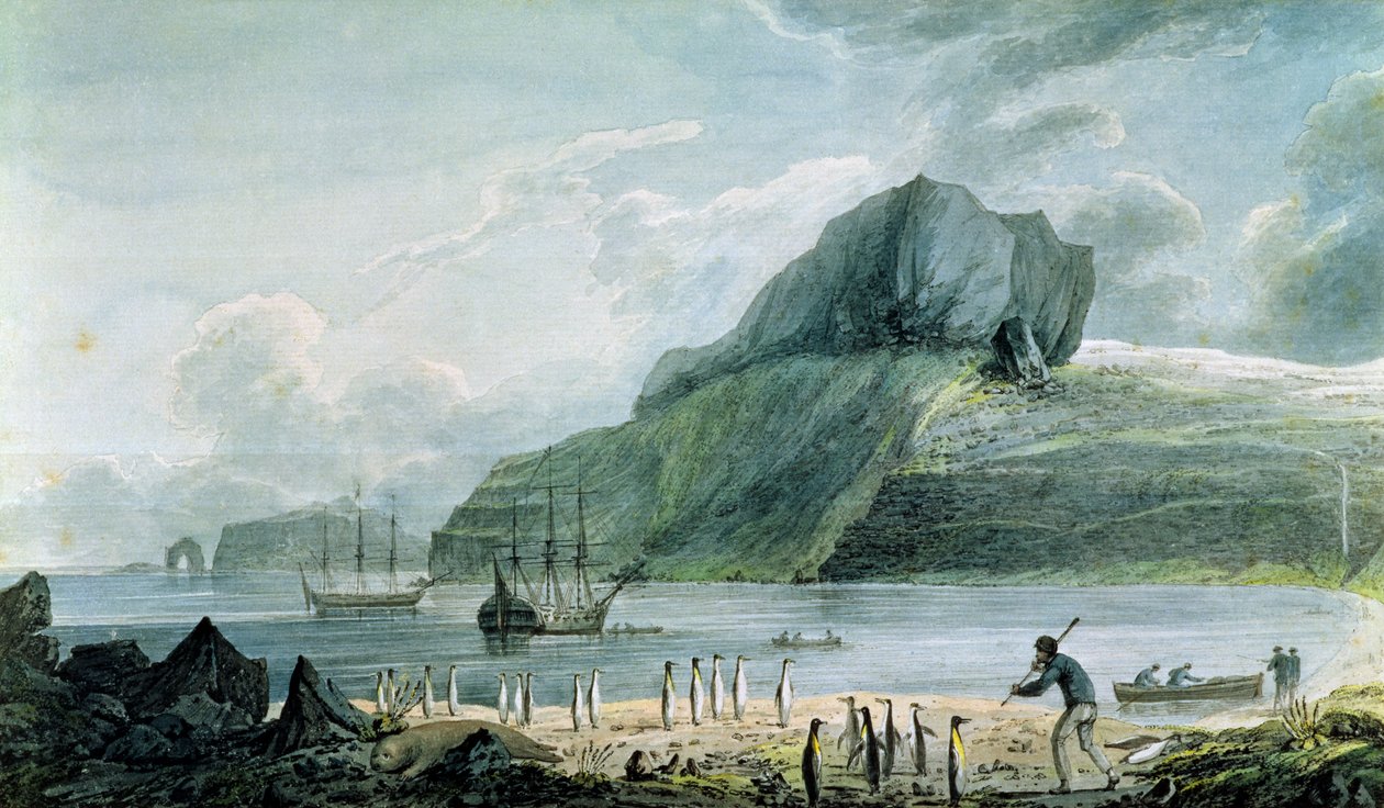 Ansicht des Weihnachts-Hafens im Kerguelen-Land, 1781-4 von John Webber
