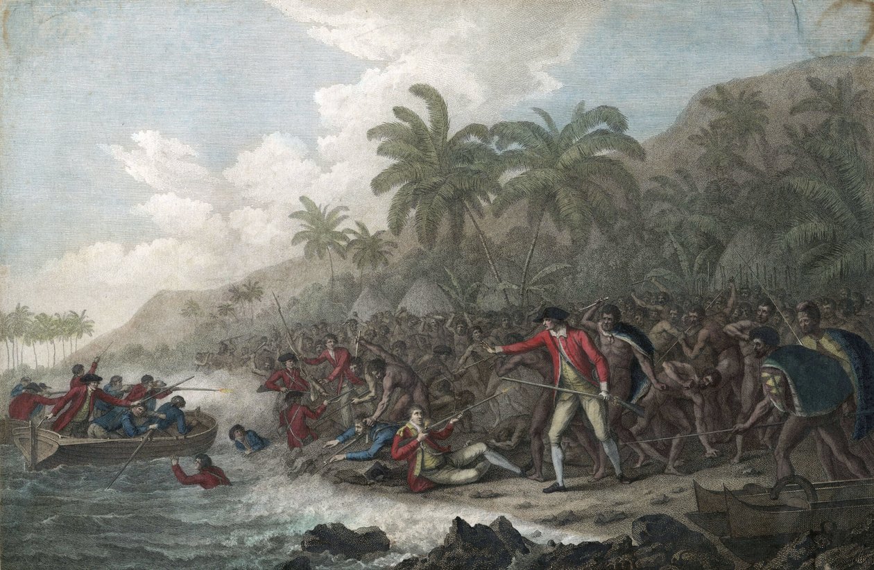 Der Tod von Kapitän James Cook am 14. Februar von John Webber