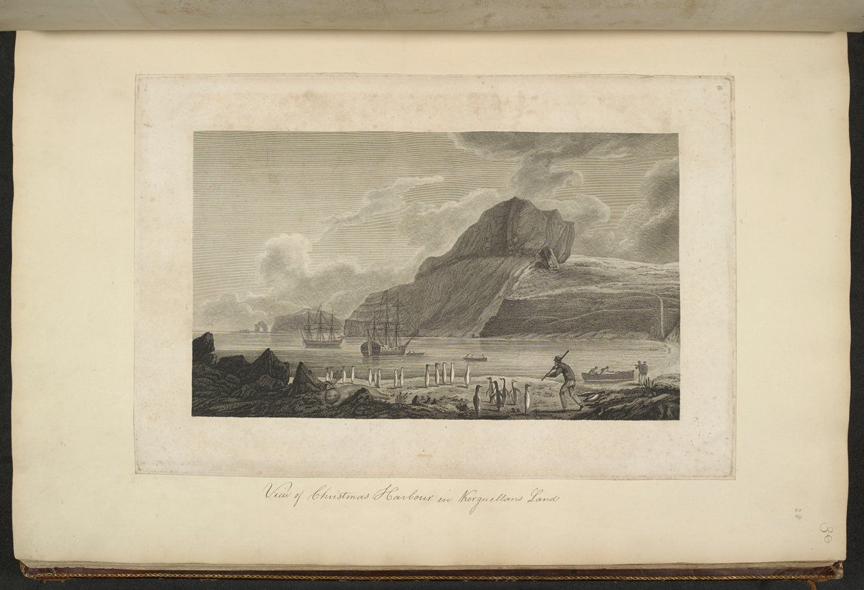 Blick auf den Weihnachts-Hafen in Kerguelens Land, Dezember 1776 von John Webber