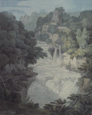Corra Linn: Einer der Wasserfälle des Clyde von John White Abbott
