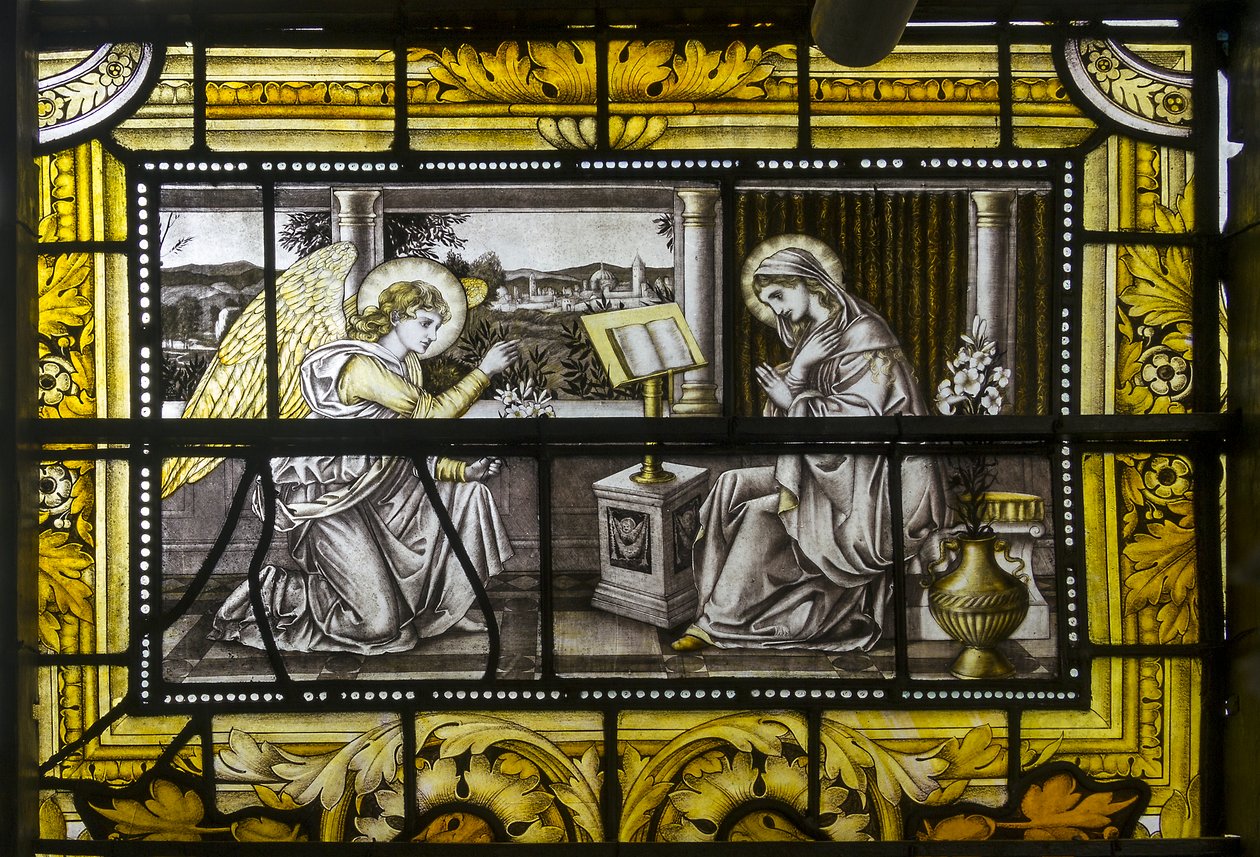 Oxford, Trinity College, James Powell & Sons, John William Brown, Die Verkündigung, 1885 von John William Brown