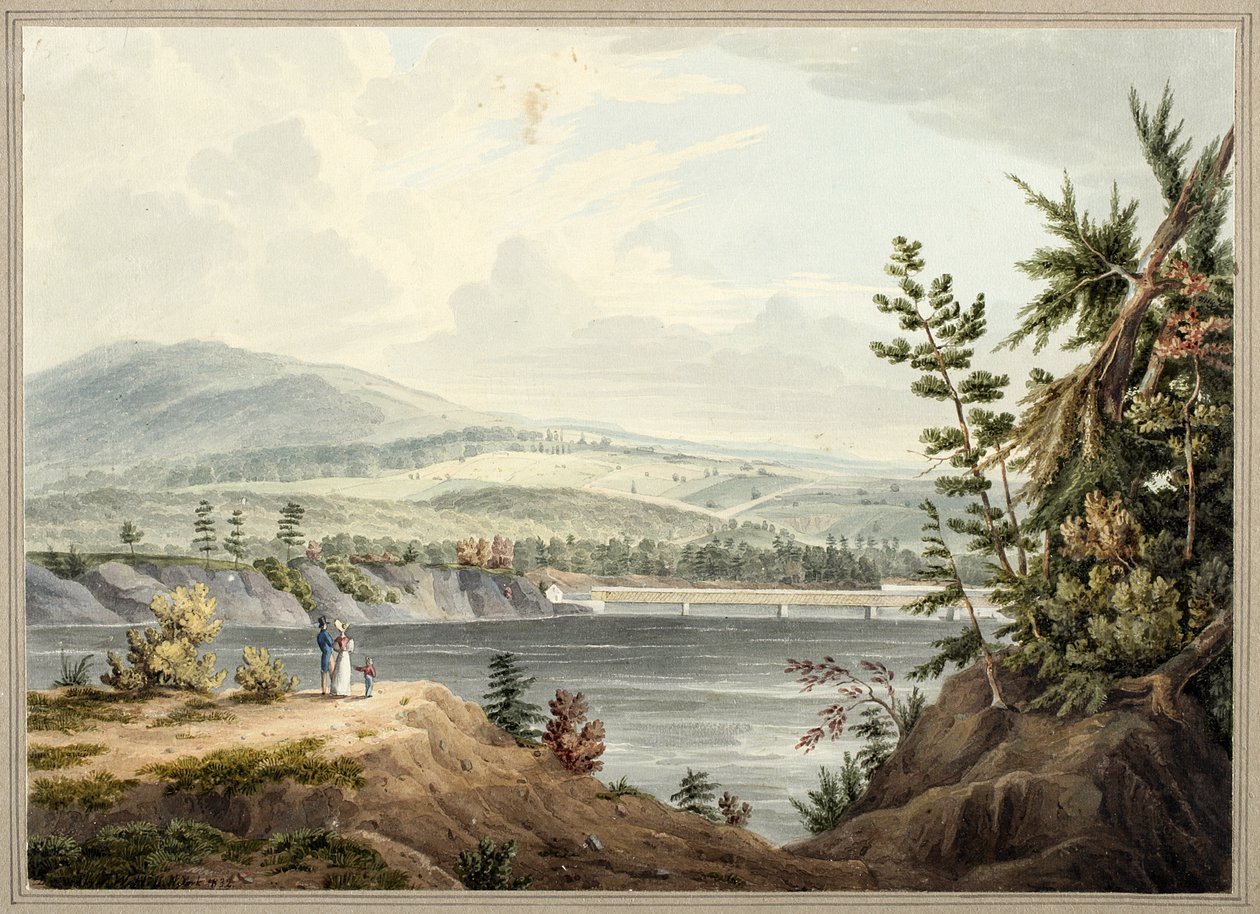 Hudson River Brücke in der Nähe von Waterford, New York, 1832 von John William Hill