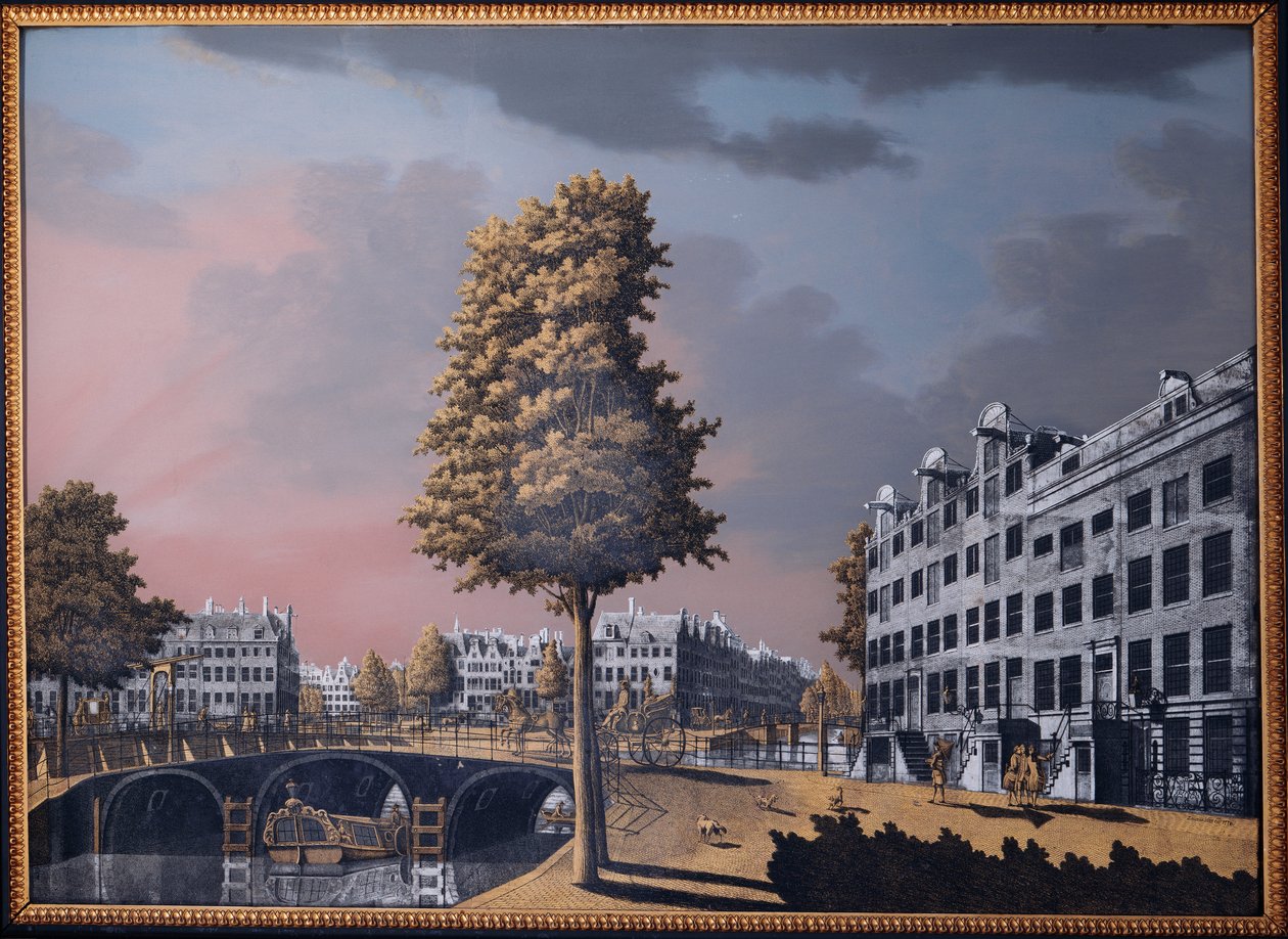 Ein Blick auf die Herengracht mit Blick auf Binnenamstel und die Nieuwe Herengracht, Amsterdam, 1776 von Jonas Zeuner