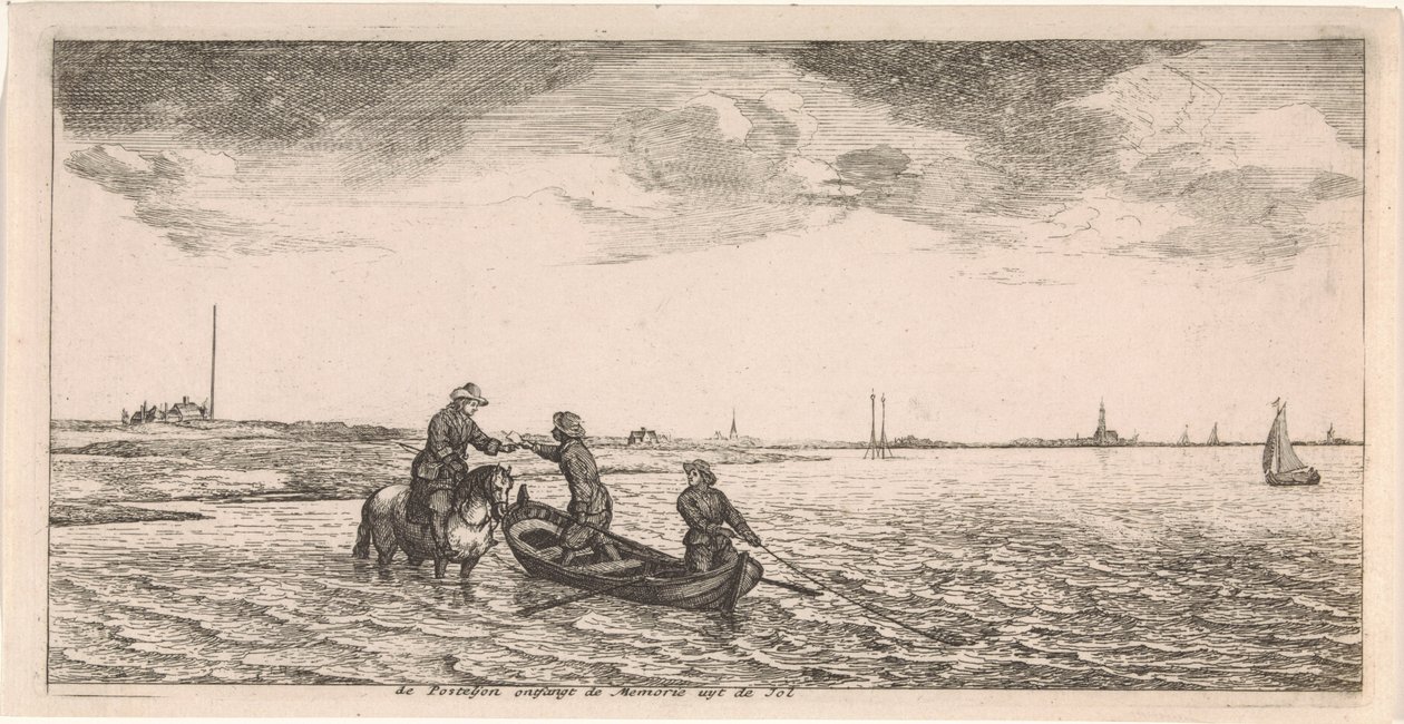 Postbote zu Pferd überbringt Post von Joost van Geel