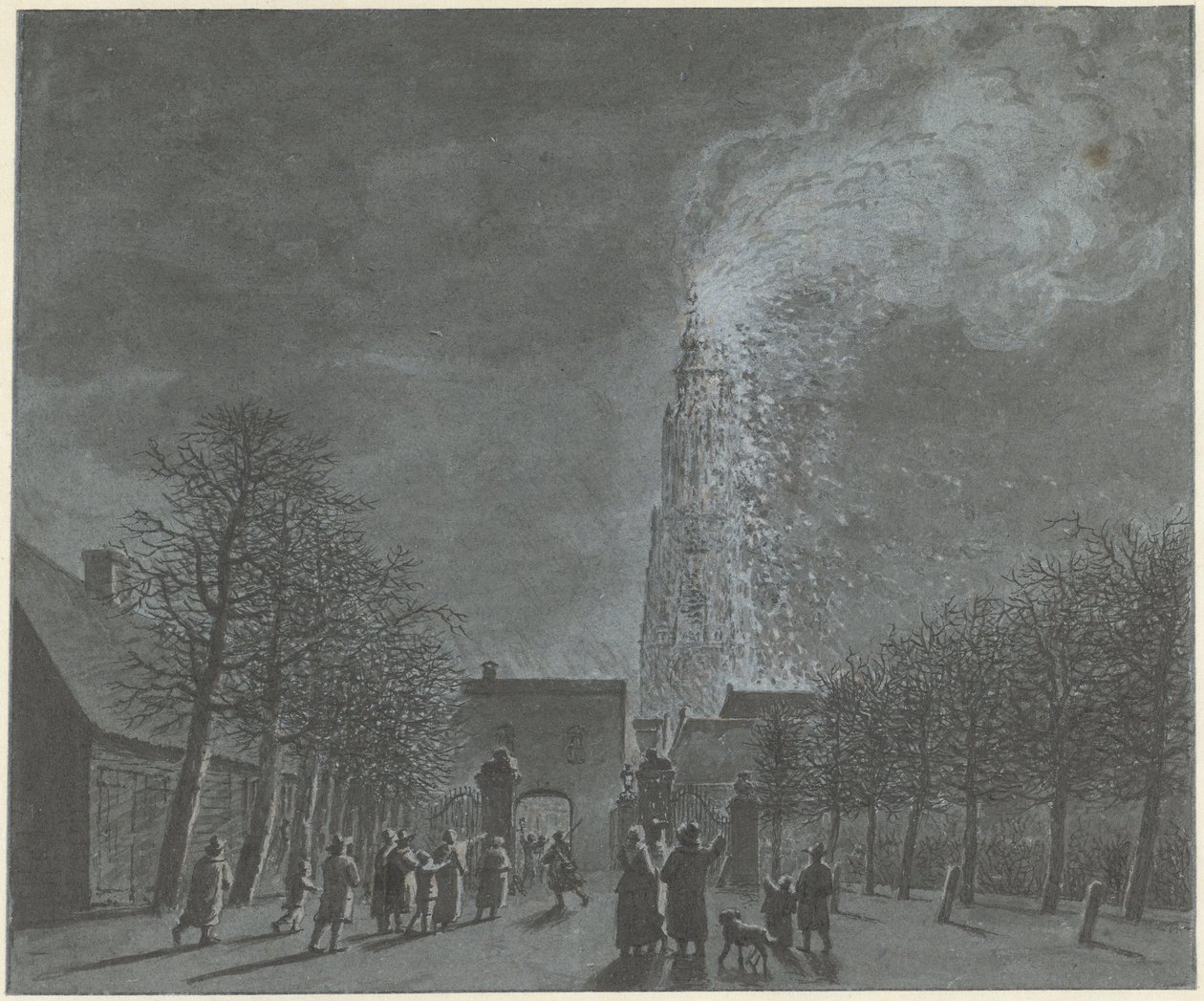 Brand im Kirchturm von Amersfoort von Jordanus Hoorn