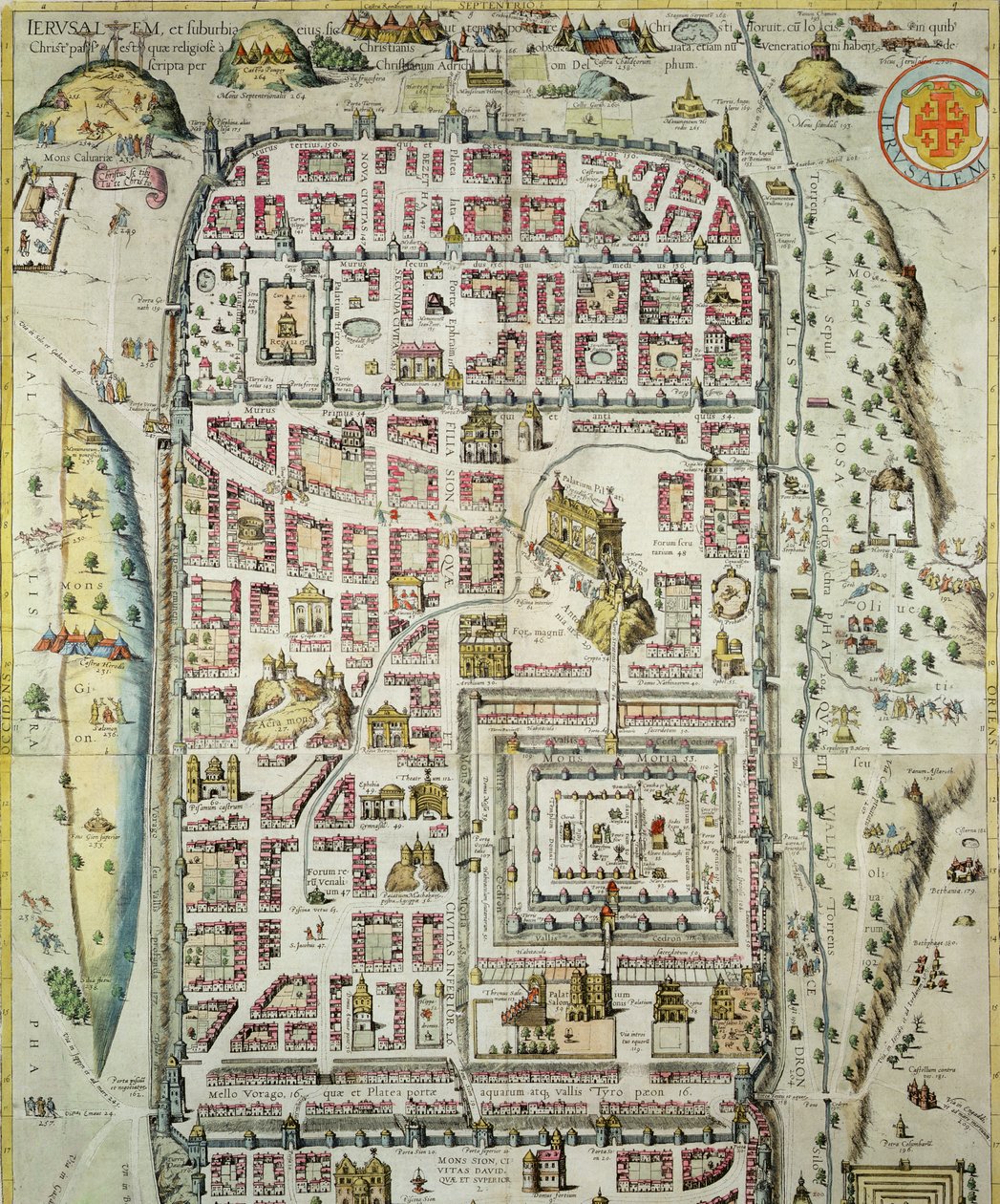 Karte von Jerusalem und der Umgebung, aus 