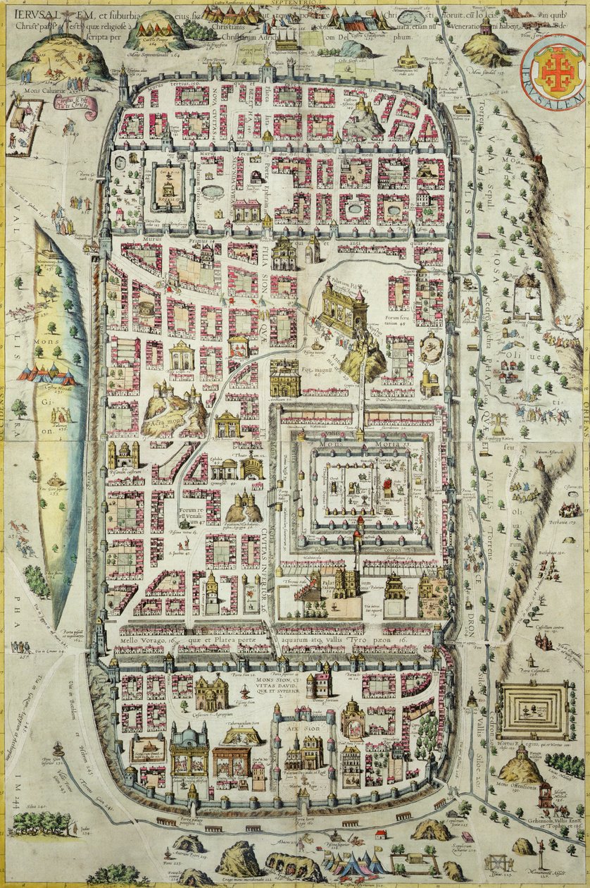 Karte von Jerusalem und der Umgebung, aus 