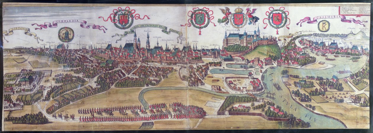 Blick auf Krakau von Nordwesten, aus 