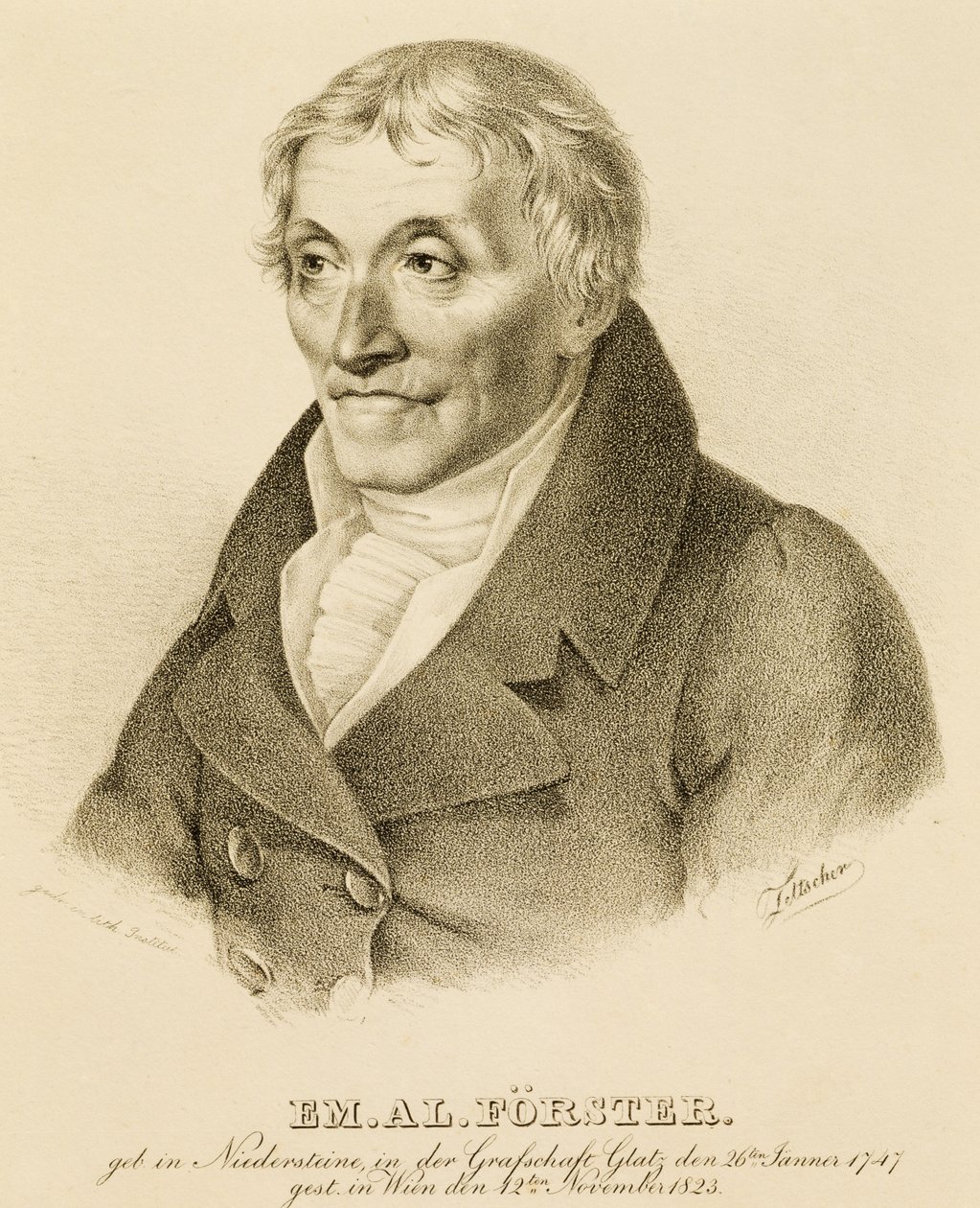Porträt von Emanuel-Aloys Förster (1748-1823), Komponist und Lehrer des Kontrapunkts von Josef Eduard Teltscher