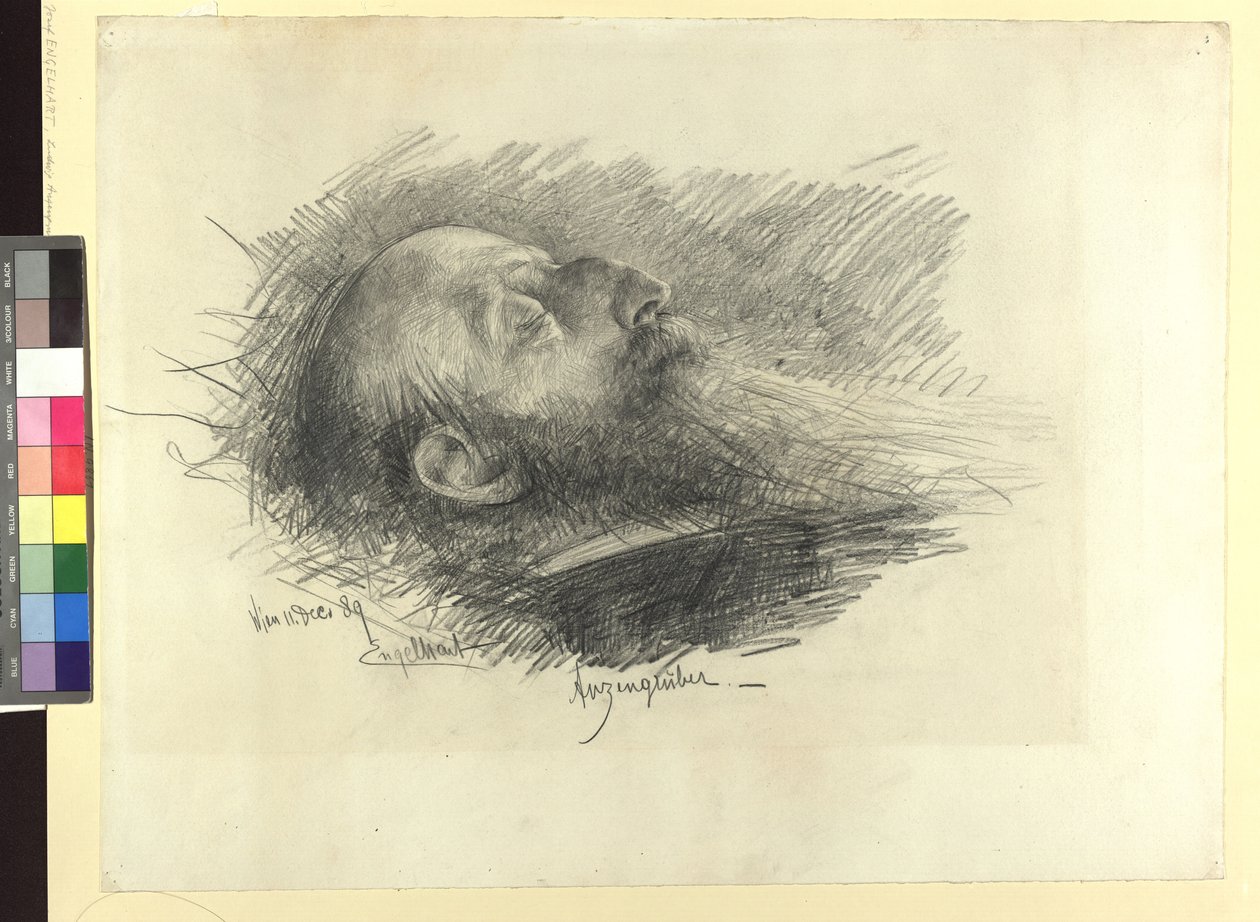 Ludwig Anzengruber auf dem Totenbett von Josef Engelhart