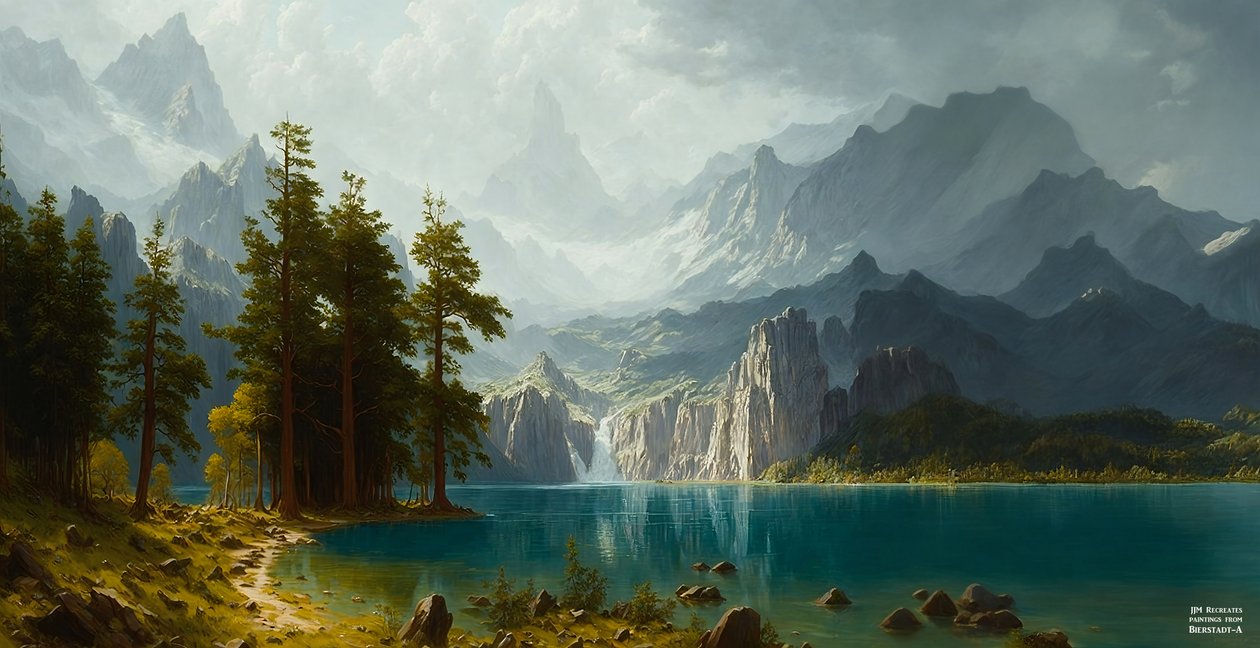JJM rekreiert Bierstadt-A: Sierra Nevada (Panorama) von Josef Johann Michel