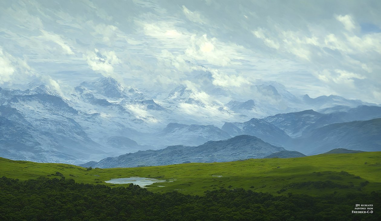 Treibende Wolken (Alpen Panorama) von Josef Johann Michel