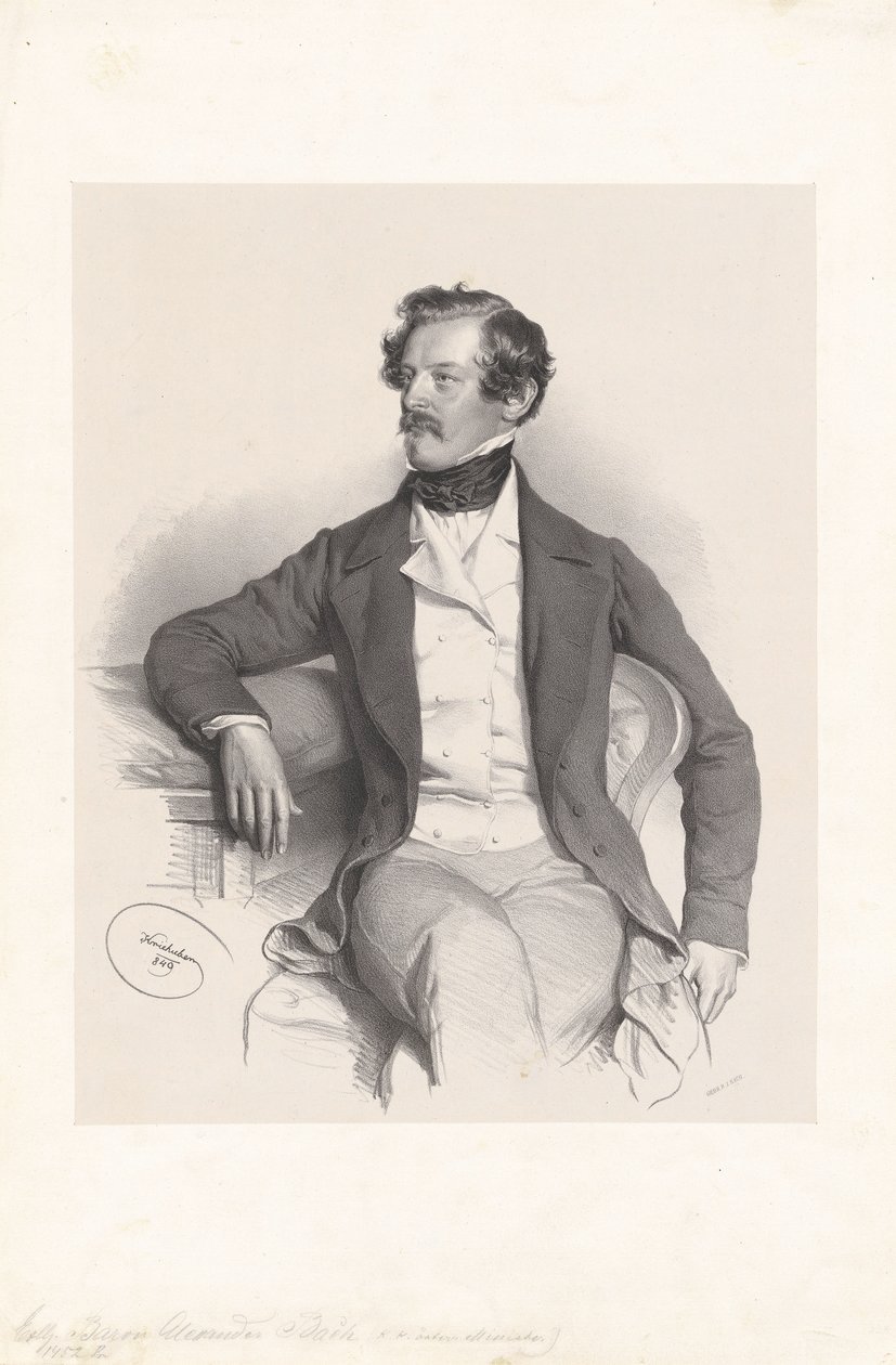Alexander Freiherr von Bach (1813-1893), Jurist, Politiker von Josef Kriehuber