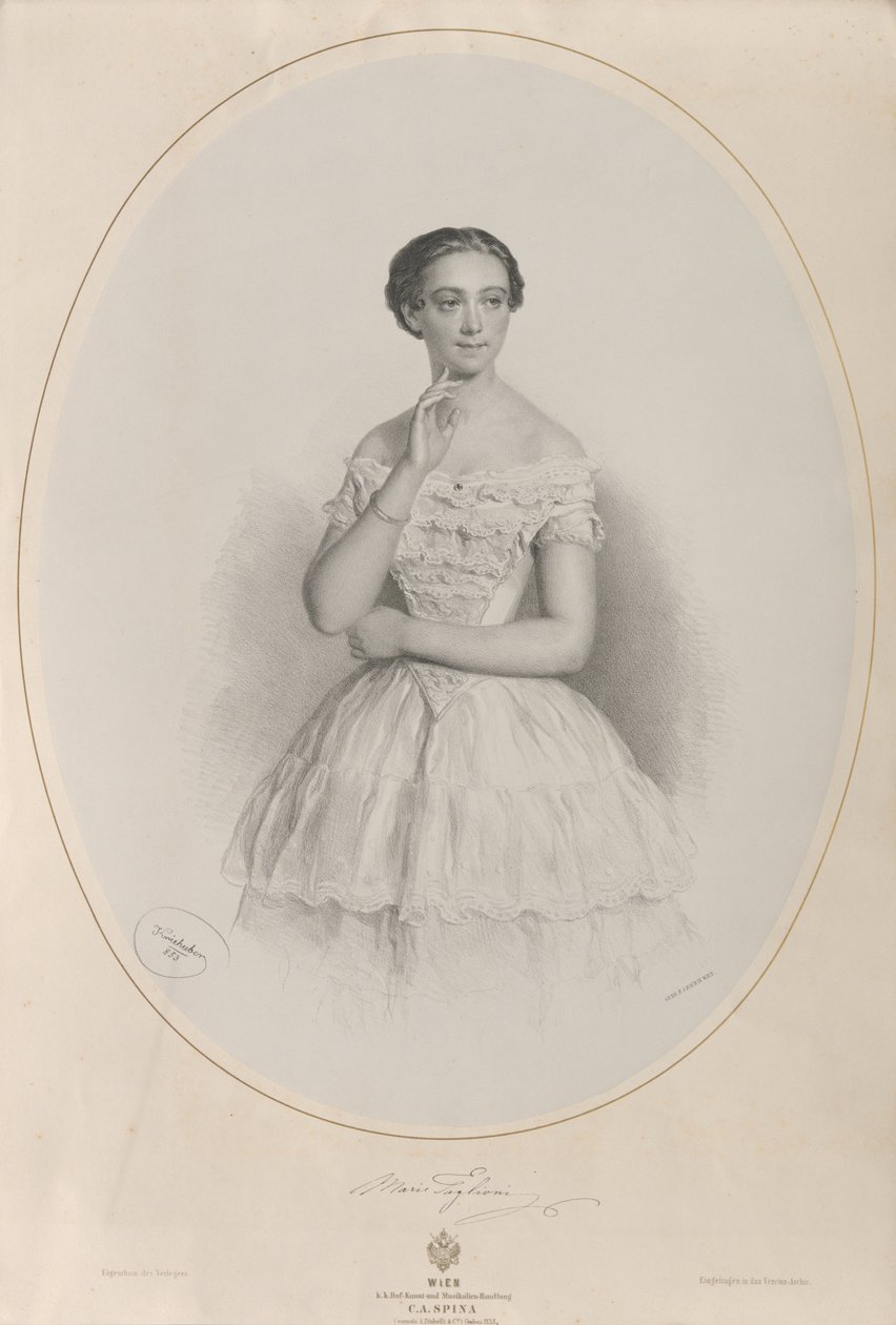 Porträt der Ballerina Marie Taglioni 1804-1884, 1853 von Josef Kriehuber