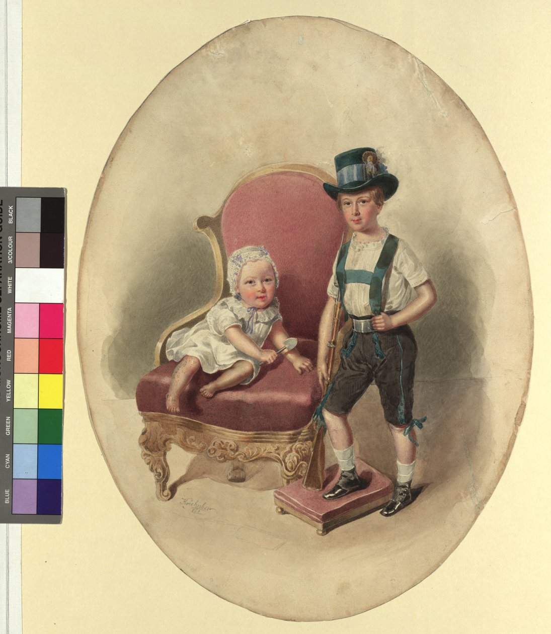 Zwei Kinder, wahrscheinlich aus dem Kaiserhaus von Josef Kriehuber
