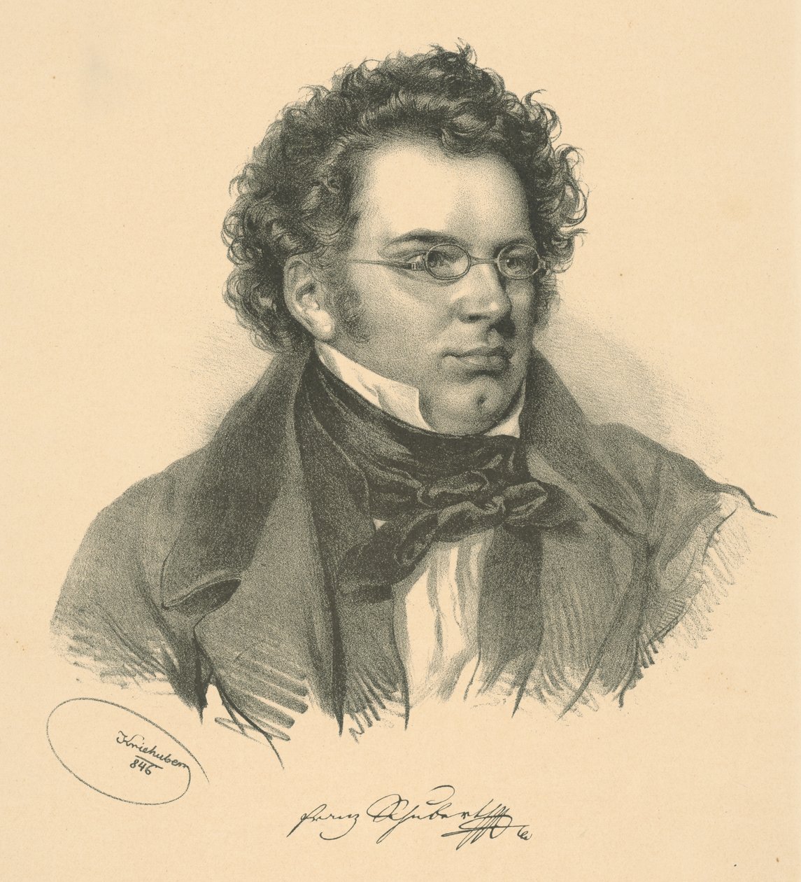 Porträt von Franz Schubert 1797-1828, 1846 von Josef Nikolaus Kriehuber