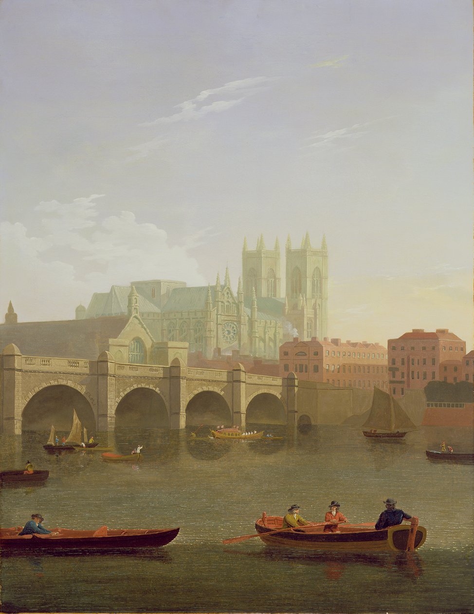Westminster Abbey und Westminster Bridge von Süden gesehen, 1794 von Joseph Farington