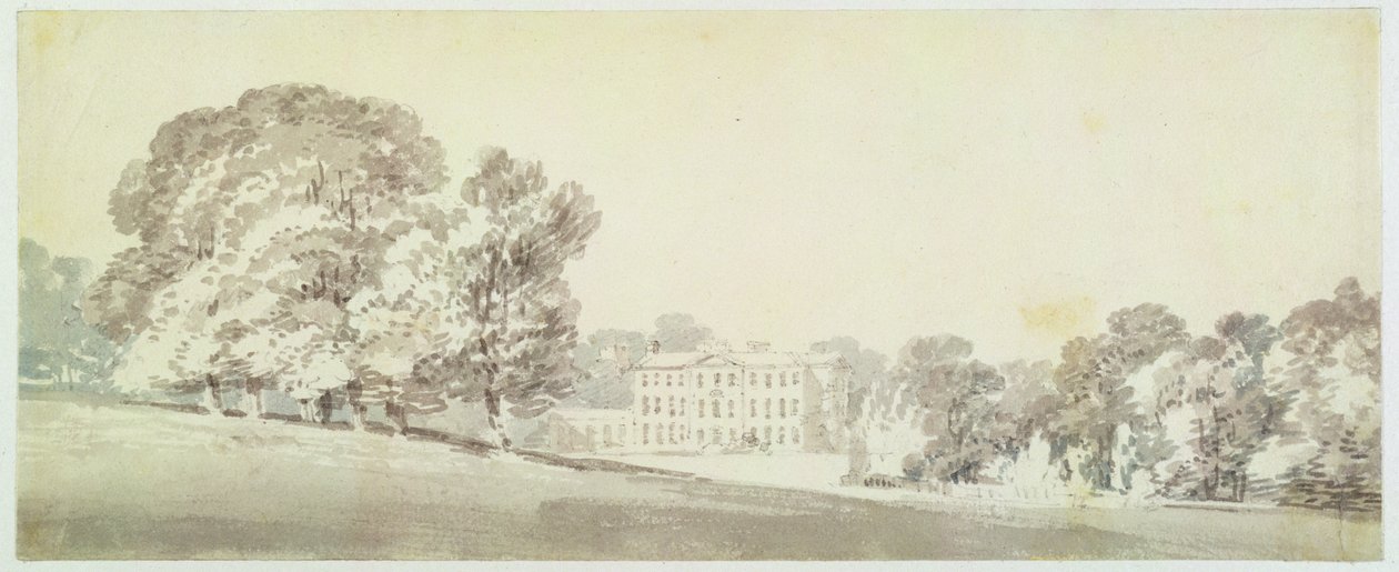 Ein dreistöckiges georgianisches Haus in einem Park, ca. 1795 von Joseph Mallord William Turner