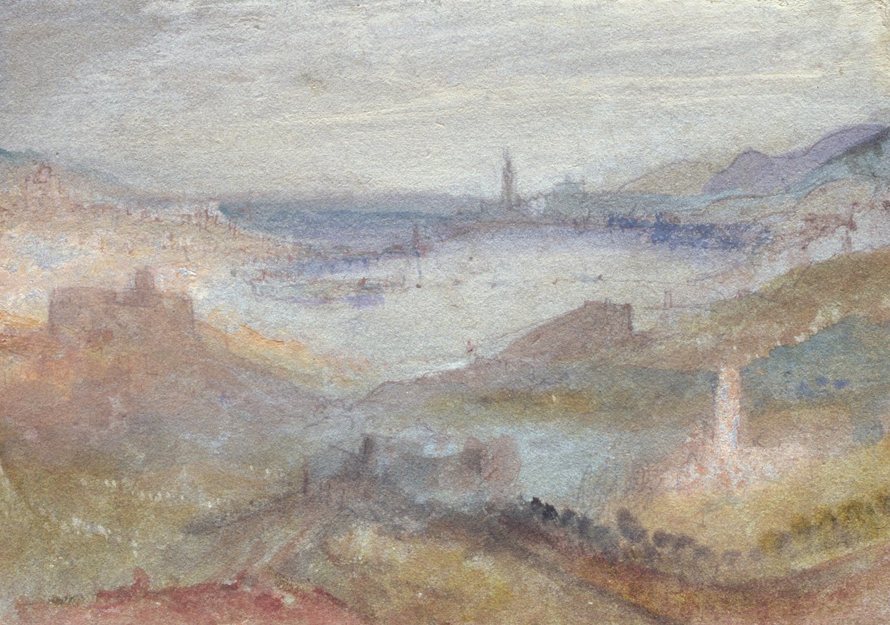 Weitreichender Blick auf einen See von Joseph Mallord William Turner