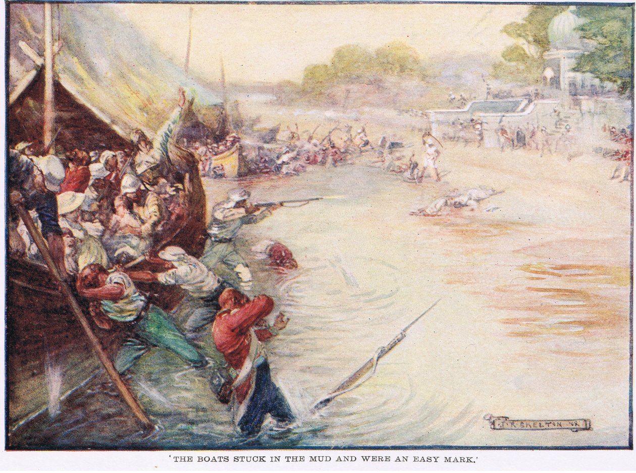 Die Boote steckten im Schlamm fest und waren ein leichtes Ziel von Joseph Ratcliffe Skelton