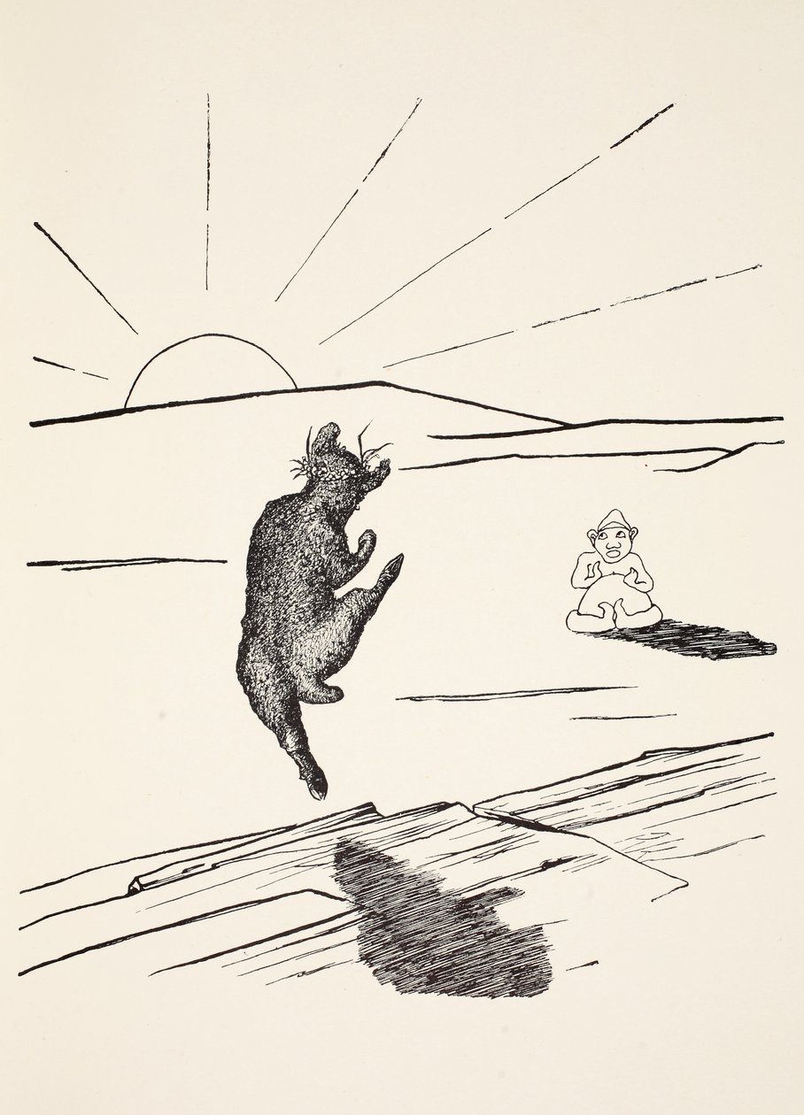 Der alte Mann Känguru, als er das andere Tier mit vier kurzen Beinen war, Illustration aus 