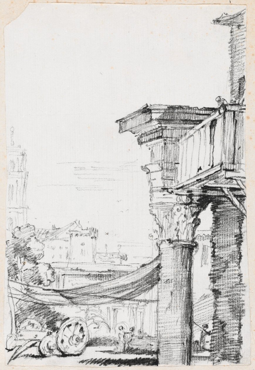 Ein Balkon im Forum Romanum von Joseph-Marie the Elder Vien