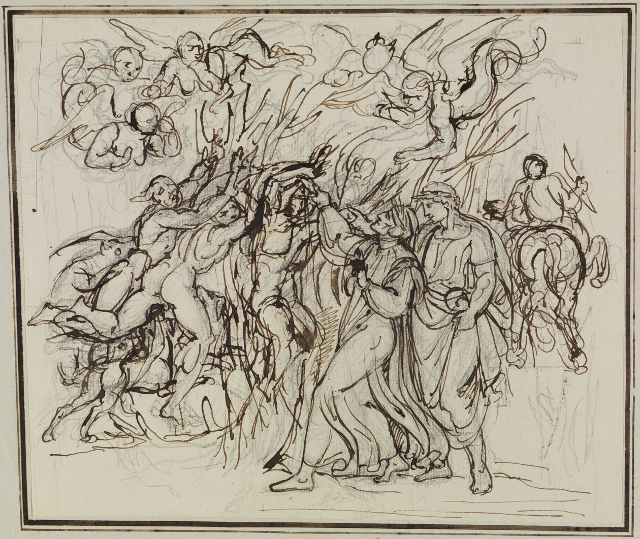 Dante und Virgil im Wald der Selbstmörder (Dante Inferno, Canto 13, V 31) von Joseph Anton Koch