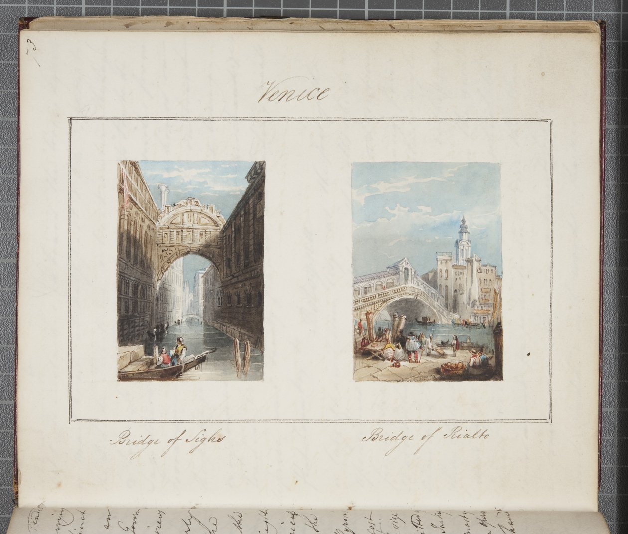 Venedig, eingeklebt in Thomas Moodys Tagebuch einer Reise durch die Schweiz und Italien, 1822 von Joseph Axe Sleap