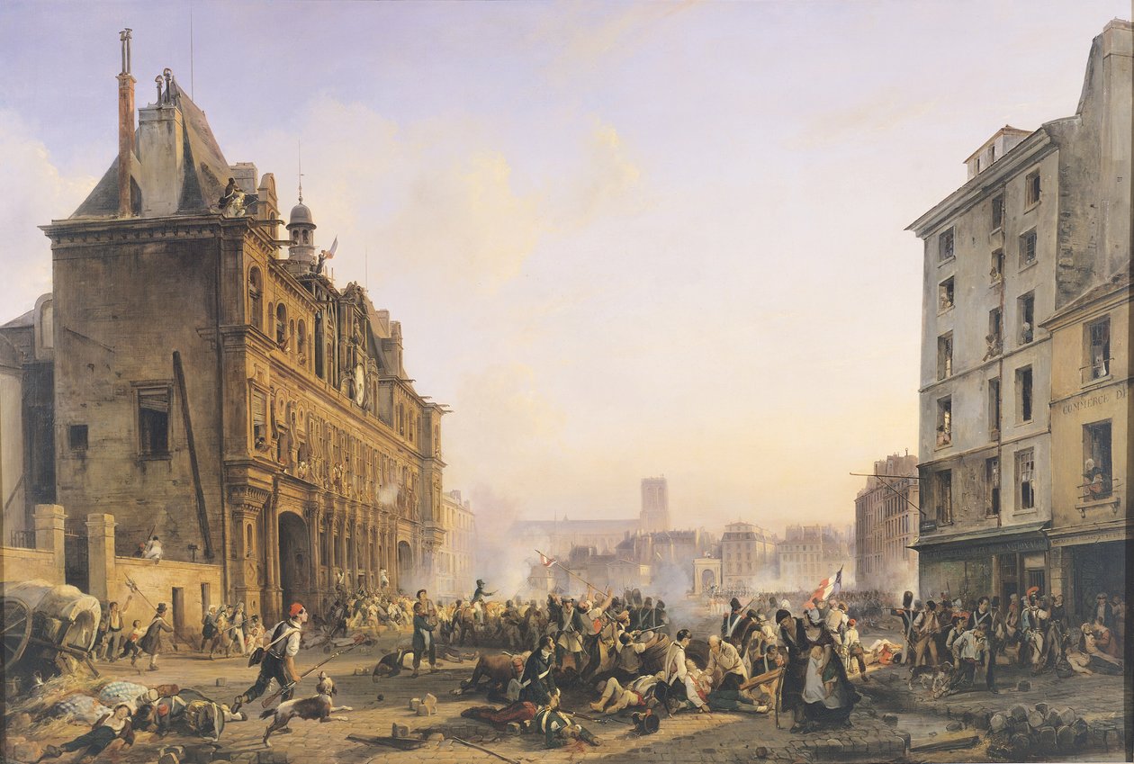 Angriff auf das Hôtel de Ville, 28. Juli 1830 von Joseph Beaume