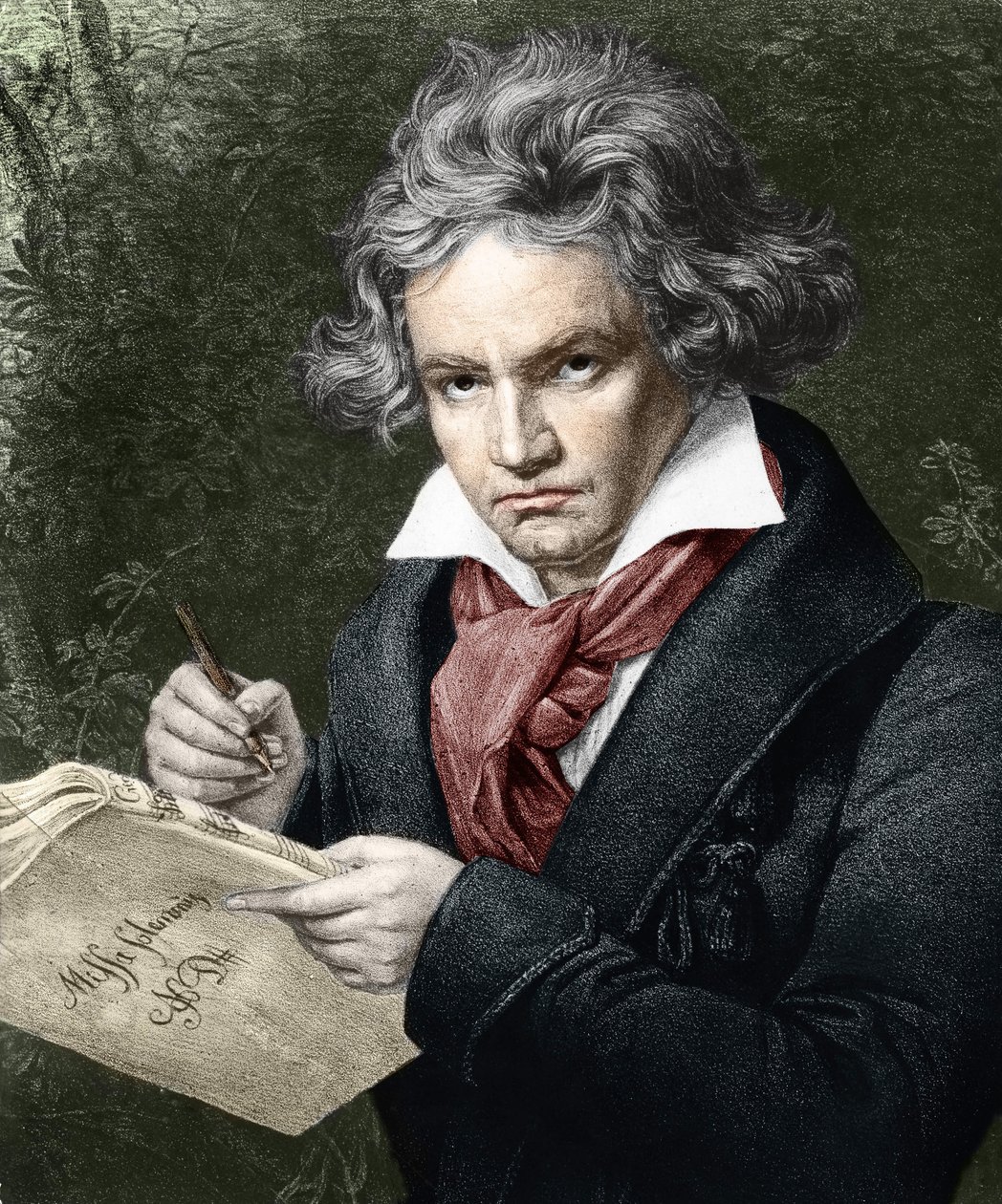 Ludwig van Beethoven (1770-1827), komponiert die Missa solemnis, nach Karl Joseph Stieler (1781-1858) von Joseph Carl (after) Stieler