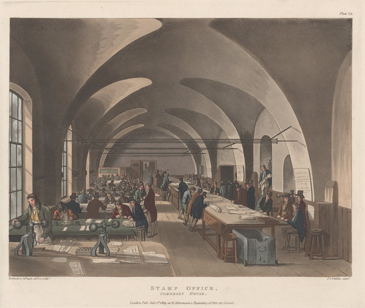 Stempelamt, Somerset House, 1. Juli 1809 von Joseph Constantine Stadler
