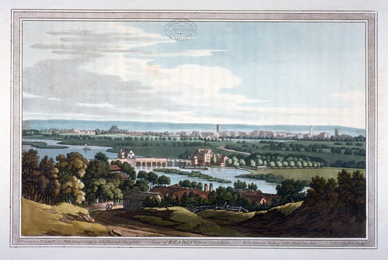 Blick auf Reading von Caversham, Berkshire, 1793 von Joseph Constantine Stadler