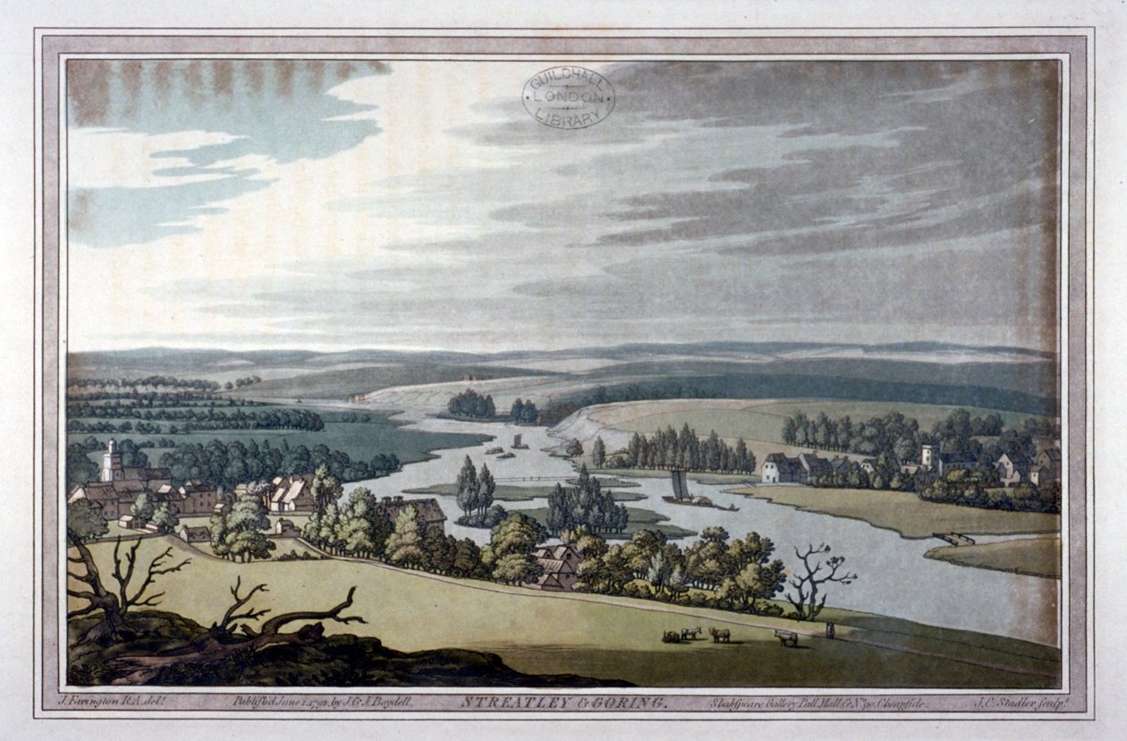 Blick auf Streatley und Goring in Berkshire und Oxfordshire von Joseph Constantine Stadler