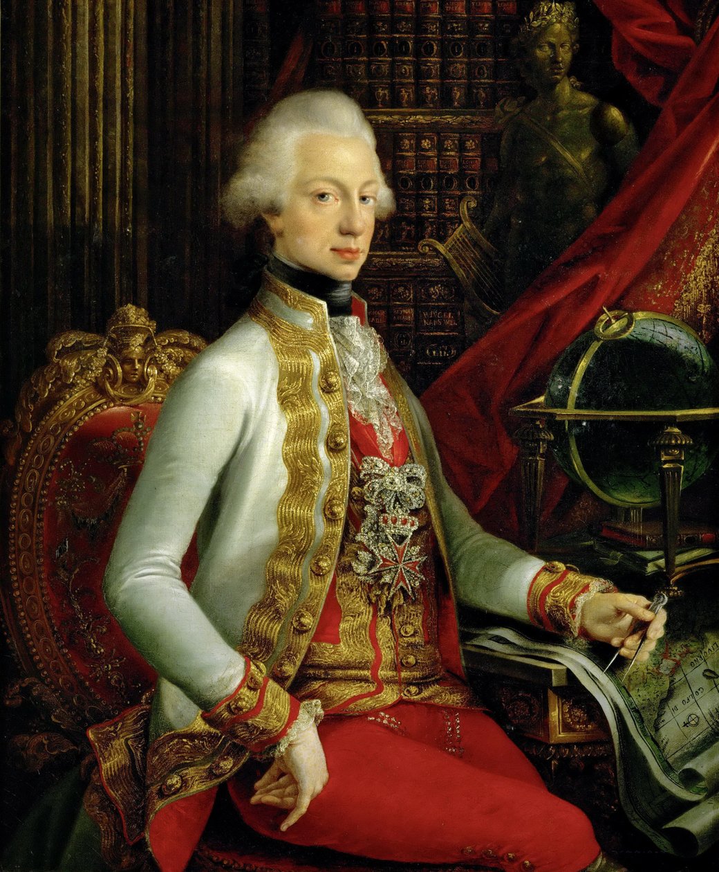 Großherzog Ferdinand III. von Toskana 1769-1824 in seiner Bibliothek sitzend, 1797 von Joseph Dorffmeister