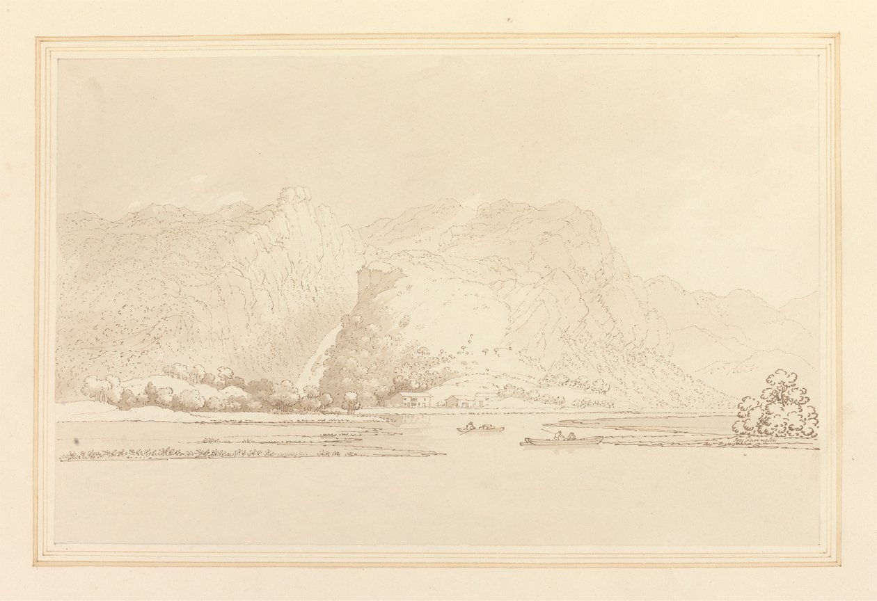 Lodore Cottage Felsen & Wasserfall von Joseph Farington