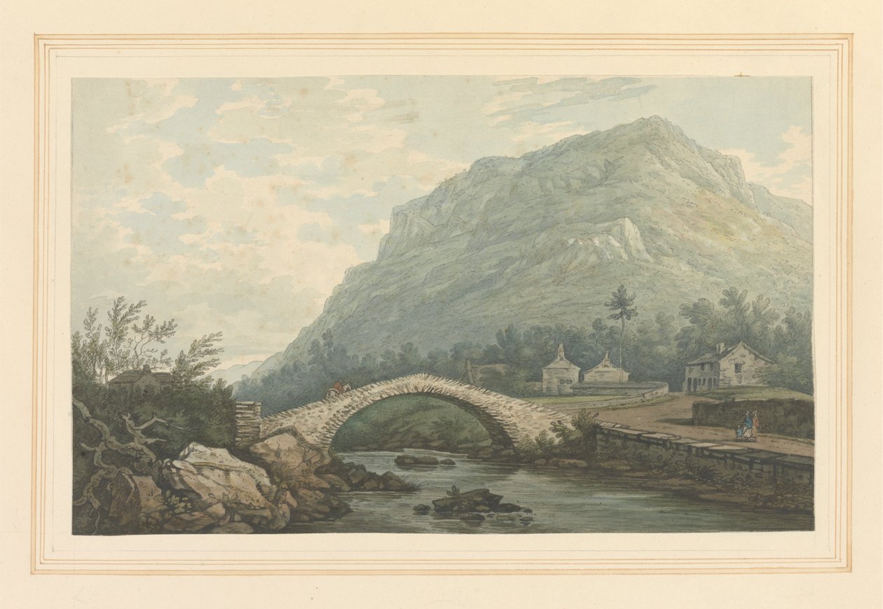 Ansicht der Brücke und des Dorfes von Rydal von Joseph Farington