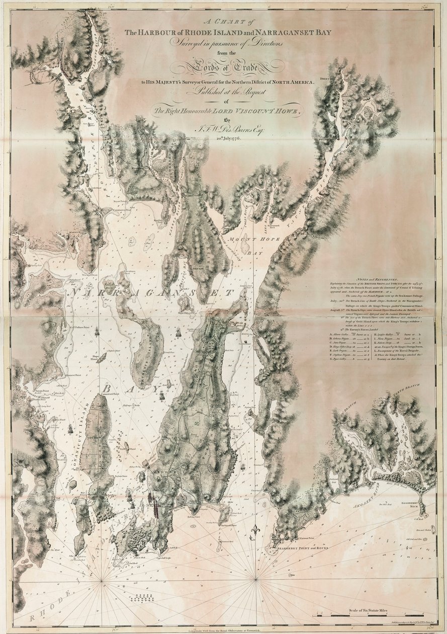 Karte der Ipswich Bay und Cape Ann, Atlantikküste Nordamerikas von Joseph Frederick Wallet DesBarres