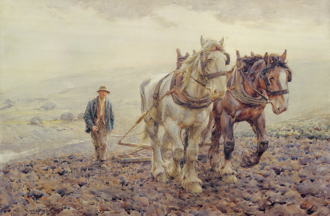 Eggen auf den South Downs bei Willmington, Sussex von Joseph Harold Swanwick
