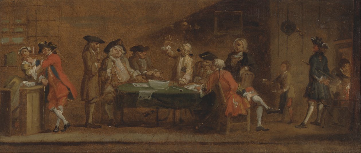 Figuren in einer Taverne oder einem Kaffeehaus von Joseph Highmore