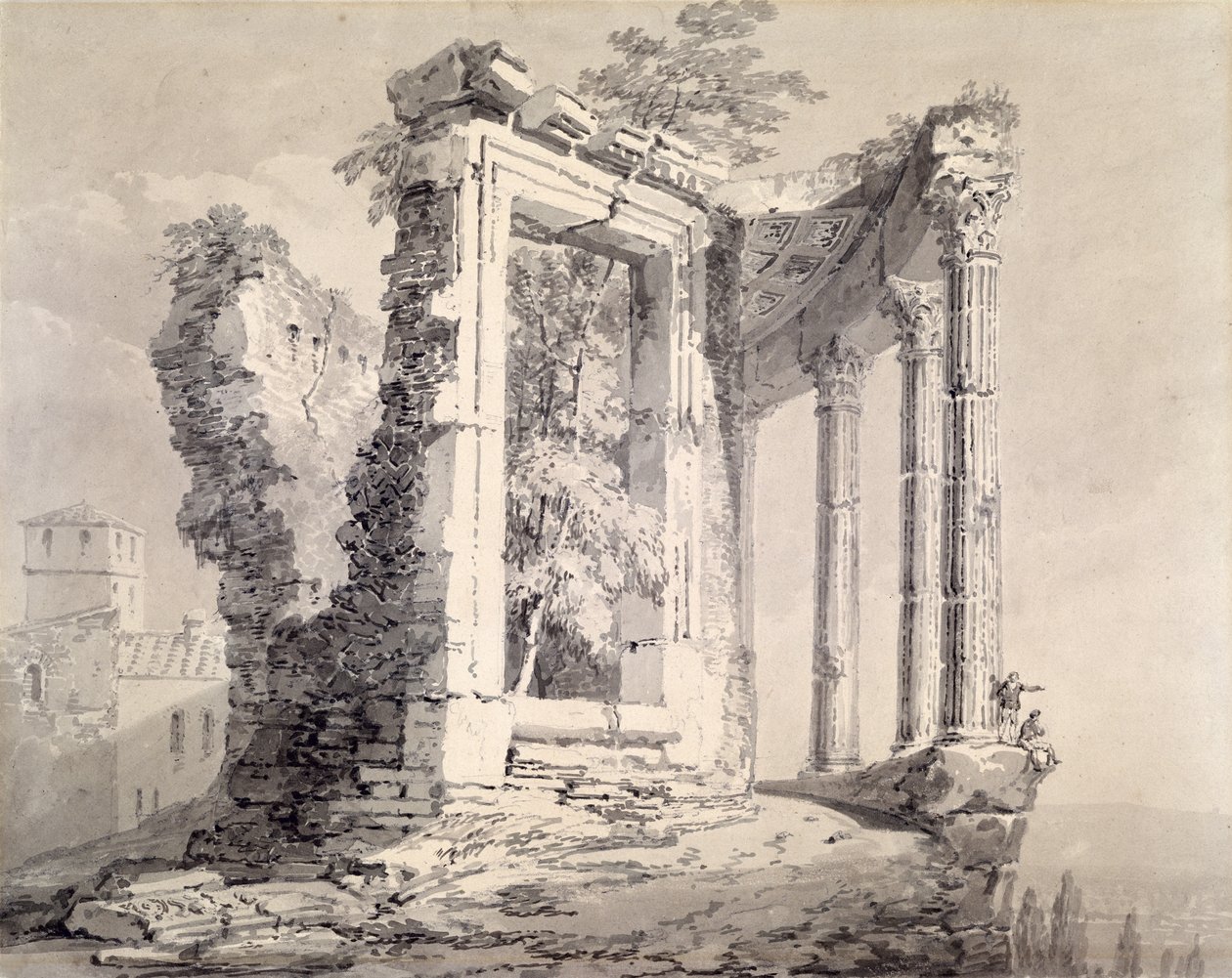 Tempel der Sibylle, Tivoli von Joseph Mallord William (attr.to) Turner