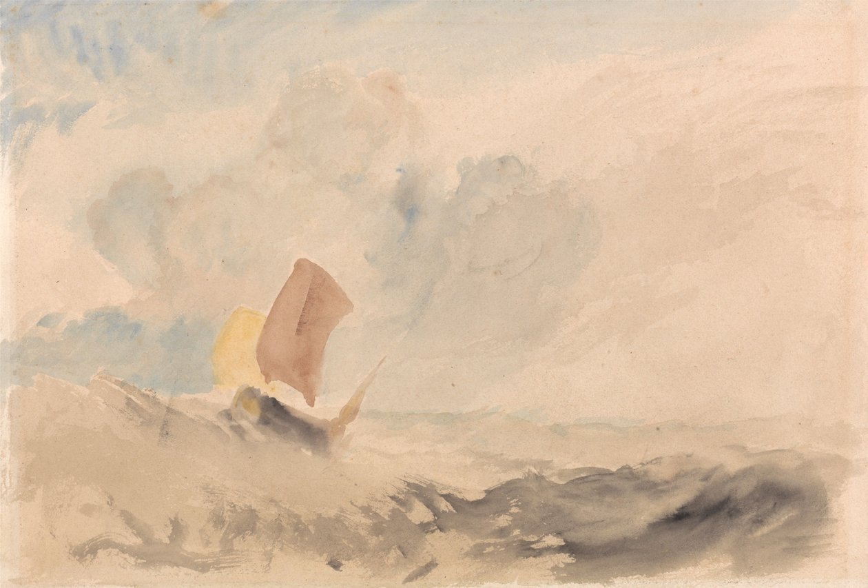 Ein Seestück - Ein raues Meer mit einem Fischerboot von Joseph Mallord William Turner